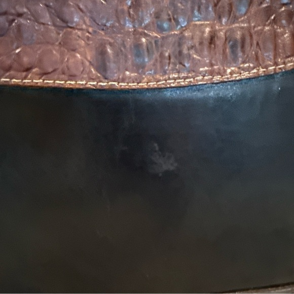 Vintage Leather Carlo Amboldi Black/Brown Crossbody Bottom Studs Smooth P - Picture 5 of 10